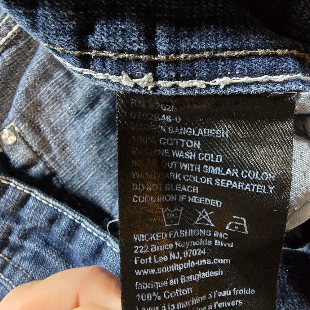 Southpole Jeans Mens 40x34 Dark Wash Relaxed Y2K Streetwear Denim - Picture 3 of 8